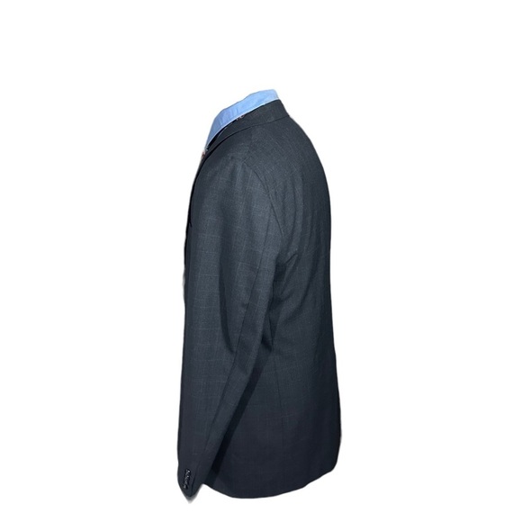 Kuppenheimer Made in USA Smoky Blue Plaid 100% Wool 2 Button Suit Jacket Sz 44L - Picture 4 of 15